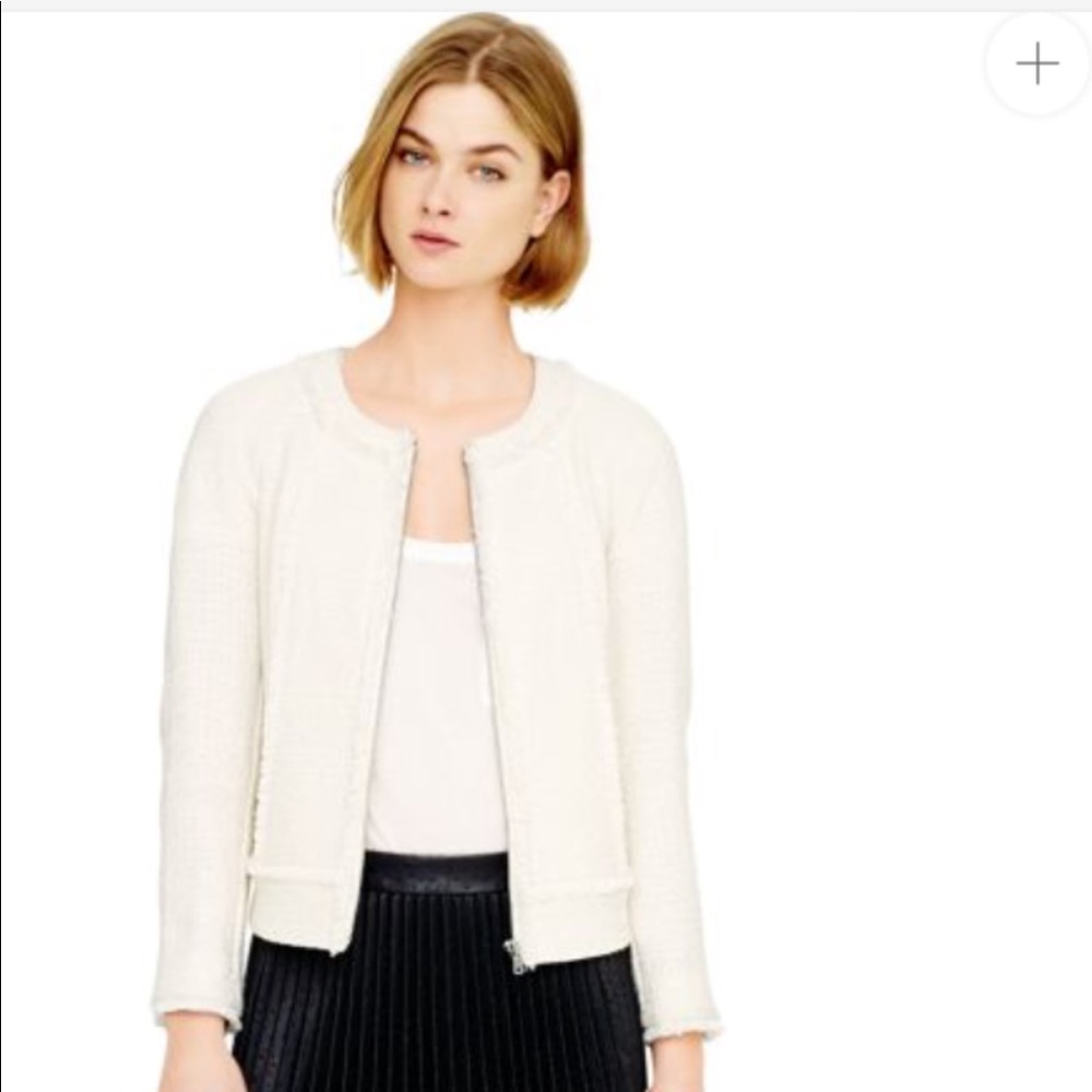 Club Monaco cream zip up jacket. Sz 4